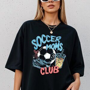Soccer Moms Club T-Shirt, Game Day Sports Mom Graphic Tee